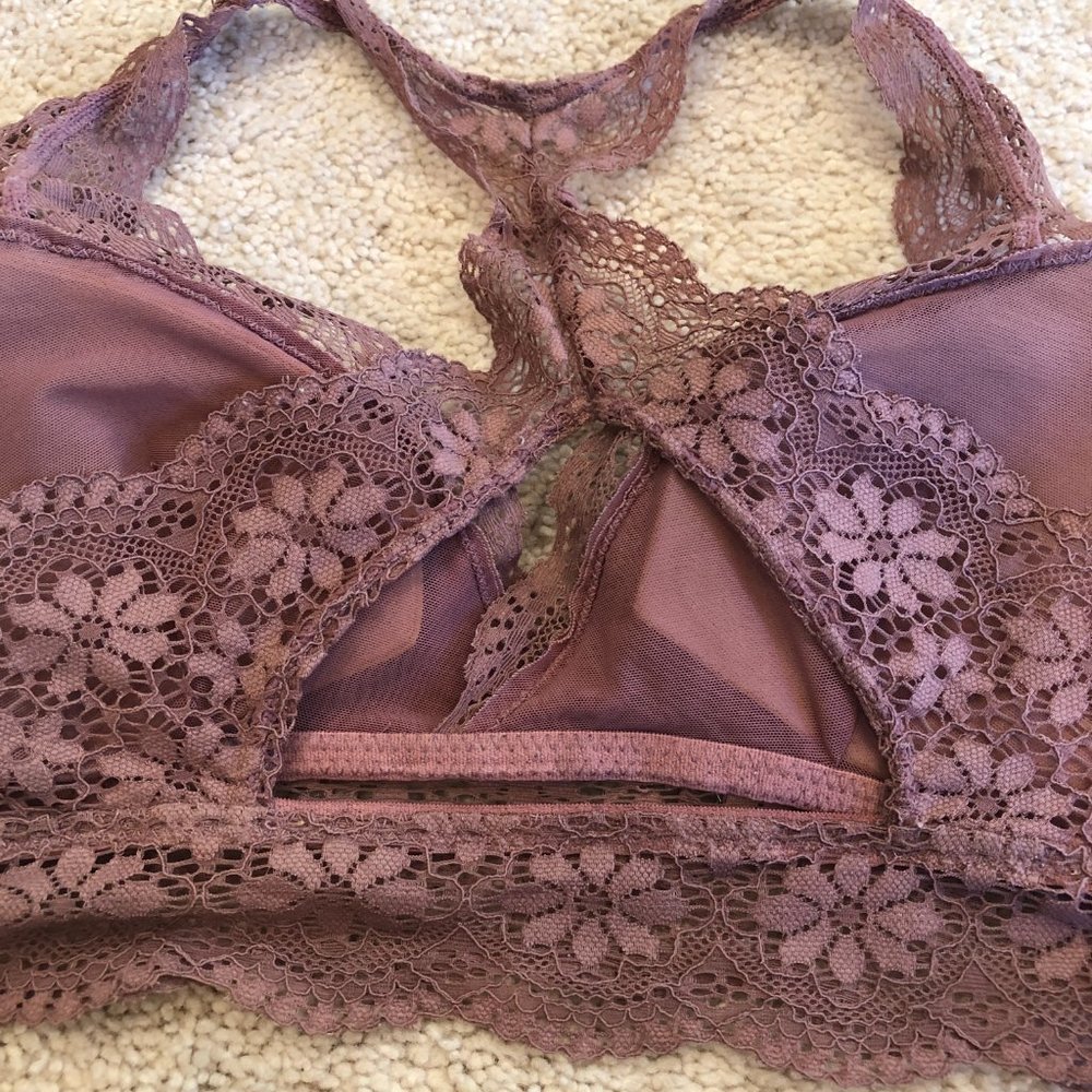 Aerie Racerback Lace Padded Wireless Bralette Size X-Small - Picture 5 of 11